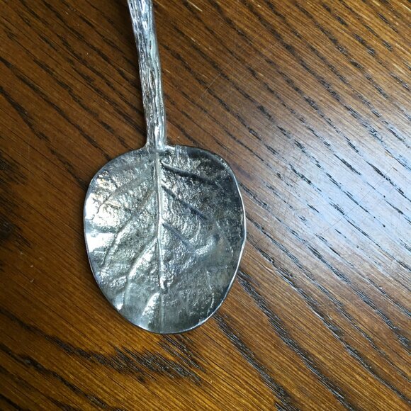 Michael Aram salad utensils set leaf double handled spoon fork rare signed art - Picture 7 of 13